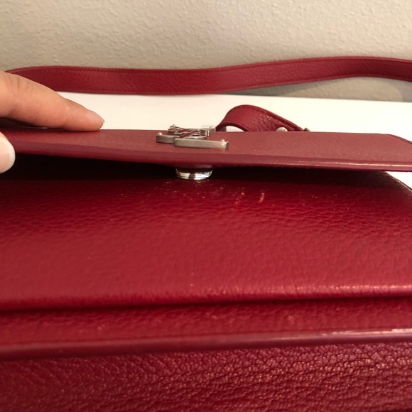 🇫🇷 Saint Laurent Sunset red leather satchel bag - Picture 8 of 15